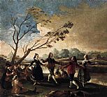 Banks Canvas Paintings - Dance of the Majos at the Banks of Manzanares
